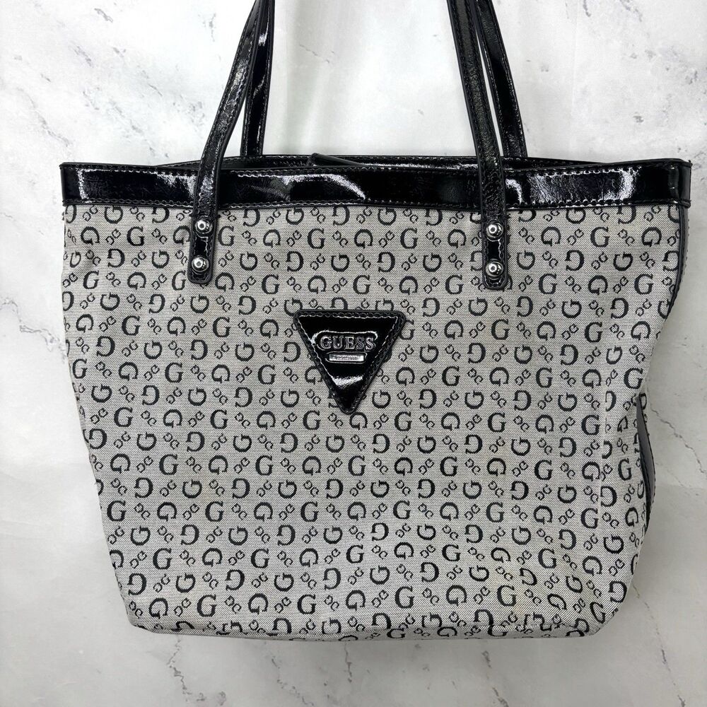 Vintage Y2k Handbag GUESS Totes Tansy Black Bag Prime Monogram Mob 00s Mallcore